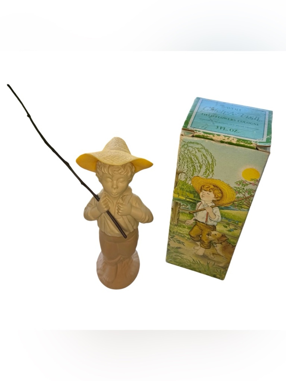 Rare Vintage Avon "Catch A Fish" Cologne Decanter (Full) in Original Box - Picture 2 of 12